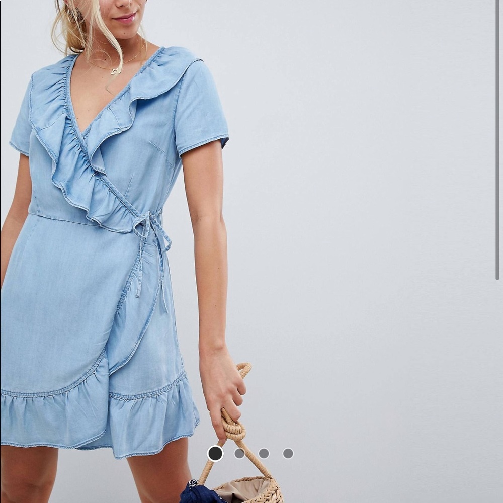 Denim wrap dress
